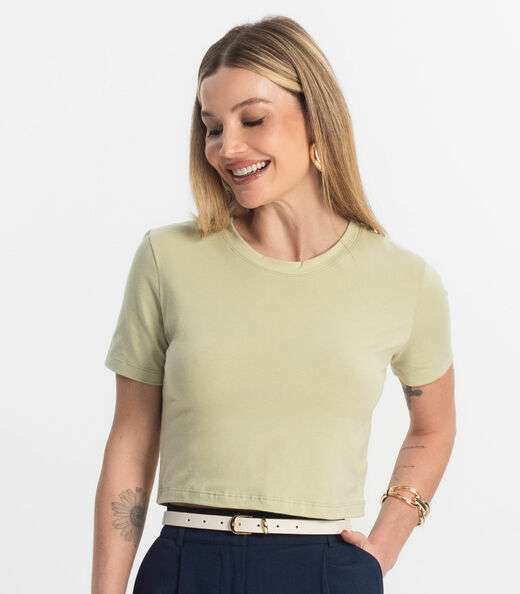 Blusa Básica Feminina Cotton Leve Rovitex Verde