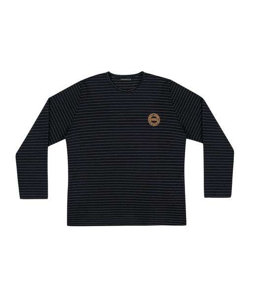 Camiseta Manga Longa Plus Size Em Cotton Diametro Preto