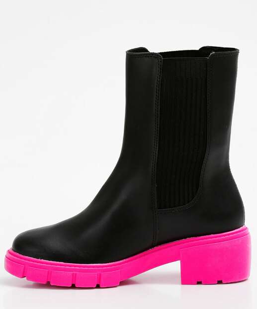 Bota Feminina Salto Grosso Tratorado Knit Beira Rio