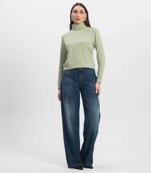 Blusão Gola Alta Infinita Cor Feminino Verde