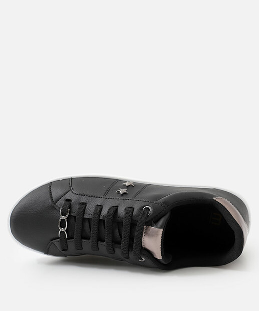 Tênis Casual Feminino Detalhe Estrelas Marisa Preto