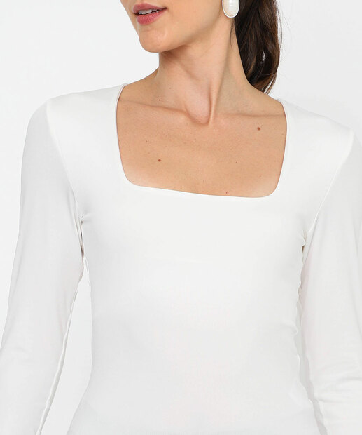 Blusa Feminina Suplex Manga Longa Marisa Off White
