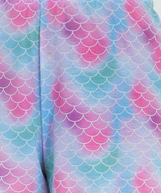 Pijama Feminino Listrado Ariel Manga Curta Disney 