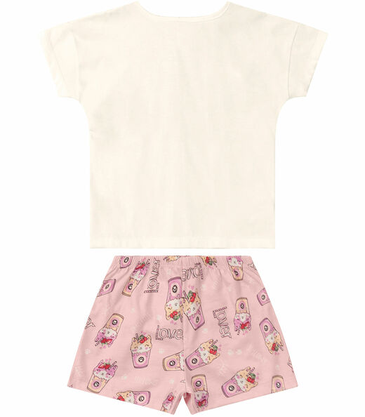 Pijama Infantil Feminino Gatinho Rovitex Kids Bege