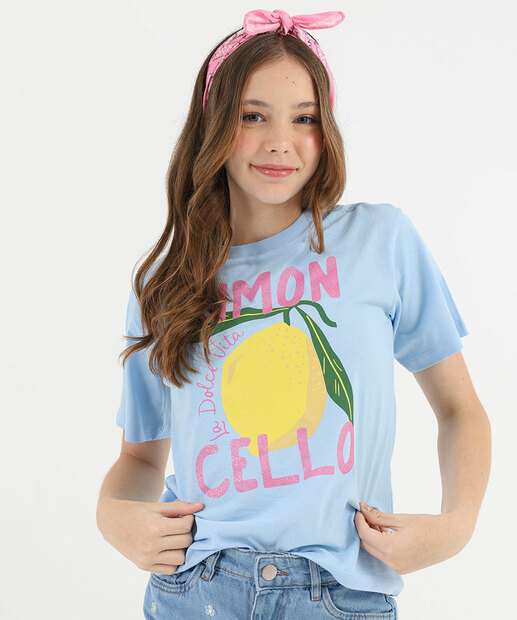 Image_Camiseta Juvenil Estampa Limão Marisa Tam 06 a 14 Azul
