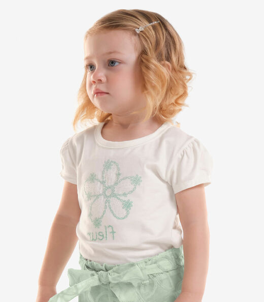 Conjunto Infantil Blusa Com Shorts Trick Nick Bege