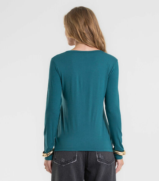 Blusa Feminina Manga Longa Em Viscotorcion Rovitex Verde