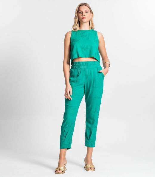 Calça De Linho Feminina Endless Verde