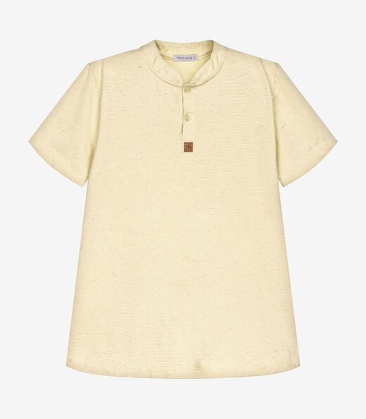Camiseta Infantil  Masculina Meia Malha Trick Nick Amarelo