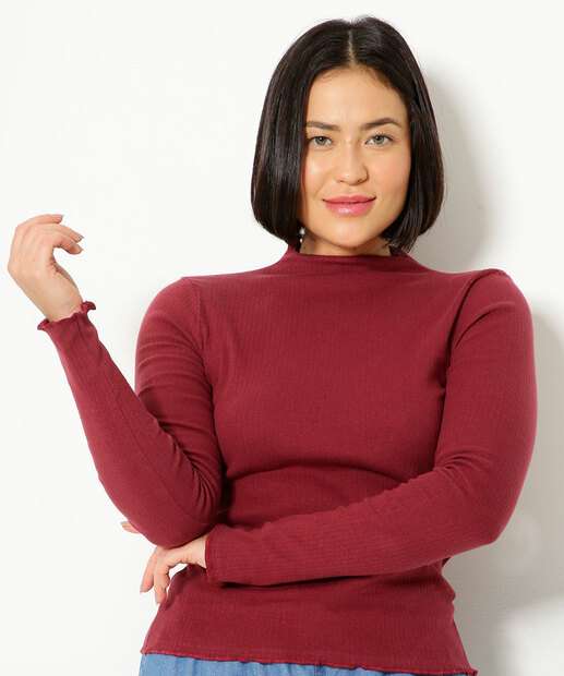 Image_Blusa Feminina Canelada Gola Alta Manga Longa Marisa