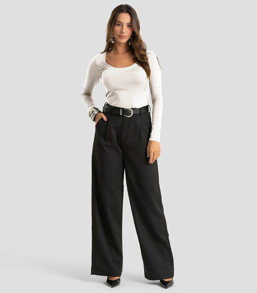 Blusa Feminina Manga Longa Em Cotton Leve Dianna Bege