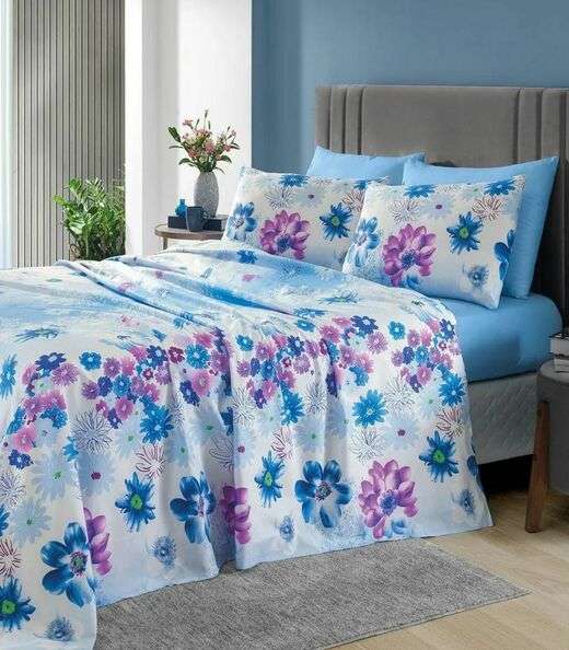 Image_Jogo de Cama 150 Fios Casal 4 Peças Lar E Lazer Azul