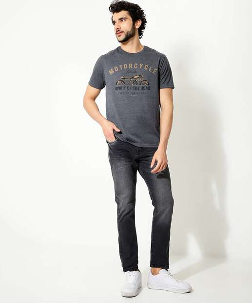 Calça Masculina Jeans Reta Bolsos 
