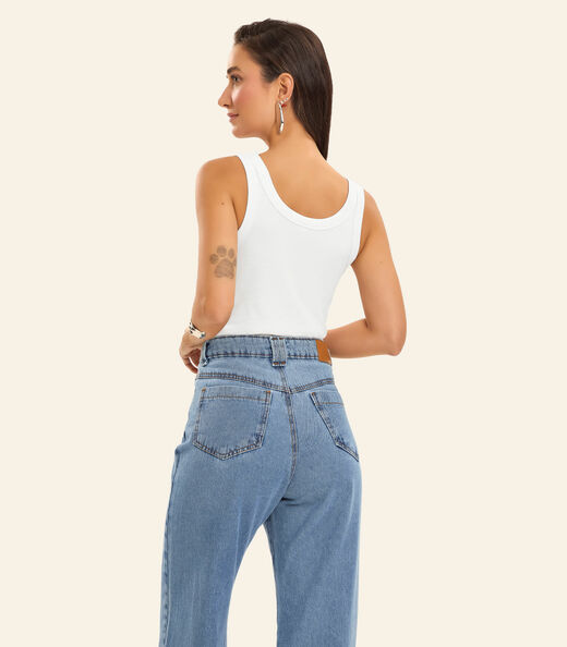 Regata em Ribana de Viscose Rovitex Branco