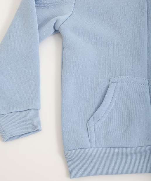 Casaco Infantil Moletom Flanelado Marisa Tam 1 a 3 Azul