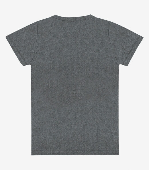 Blusa Infantil Manga Curta Básica Soletex Cinza