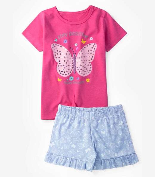 Image_Conjunto Infantil Menina Blusa Com Shorts Select Rosa