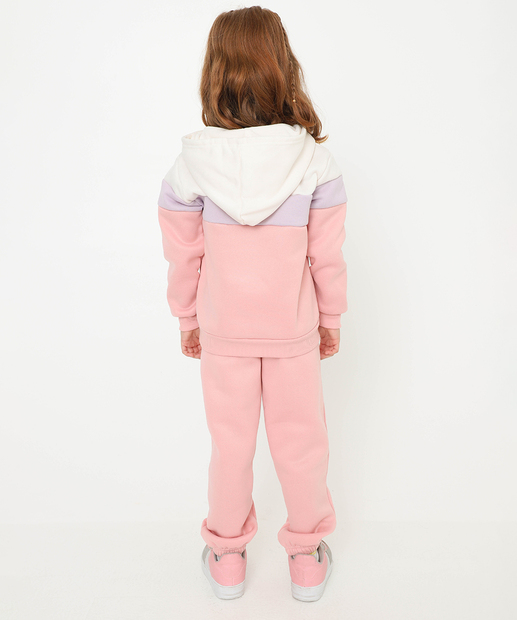 Conjunto Infantil Moletom Bordado Marisa Tam 4 a 10 Rosa