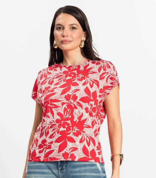 Blusa Feminina em Viscotorcion Rovitex Vermelho