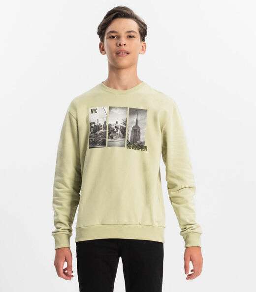 Blusão Juvenil Menino Em Moletom Minty Verde