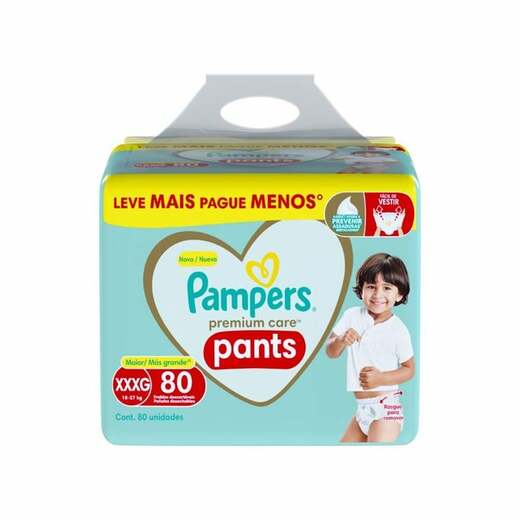 Image_Kit 4 Fraldas Infantil Pants Pampers Premium Care Xxxg 18 A 27Kg Pacote 80 Unida
