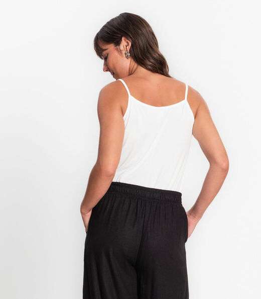 Blusa De Alça Semi Acabada Malha Delicate Rovitex Bege