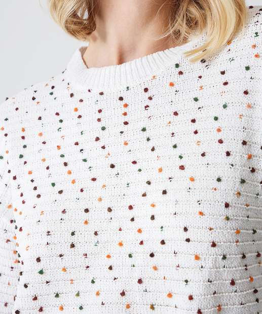 Suéter Feminino Tricô Textura Marisa Bege