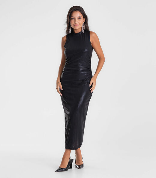 Image_Vestido Midi Feminino Gola Dupla Dianna Preto