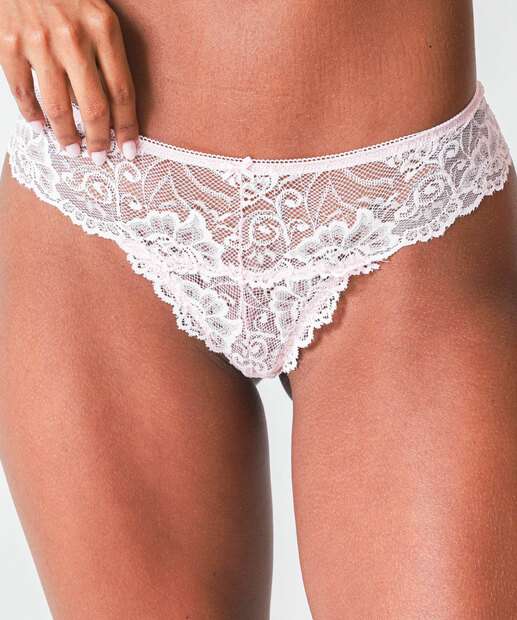 Kit 2 Calcinhas Fio Dental Renda Marisa Preto