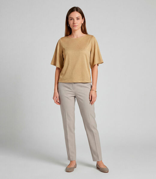 Blusa Feminina Manga Gôde Ampla Infinita Cor Amarelo