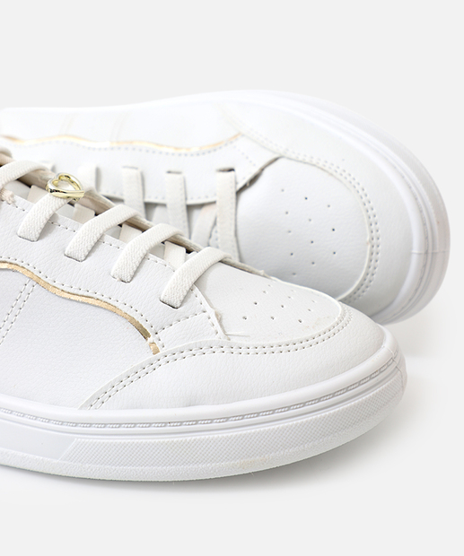 Tênis Casual Feminino Recortes Marisa Branco