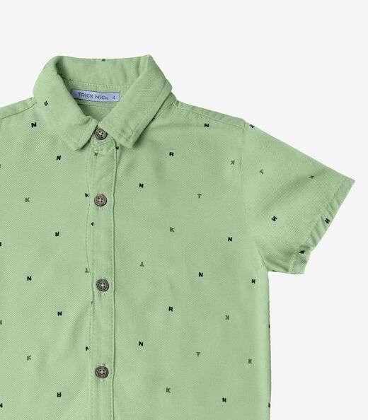 Camisa Infantil Masculina Gola Dupla Trick Nick Verde