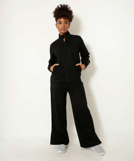 Calça Wide Leg Feminina Bolsos Marisa 
