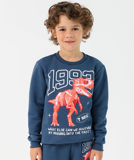 Image_Blusão Infantil Moletom Dinossauro Marisa Tam 4 a 10 Azul