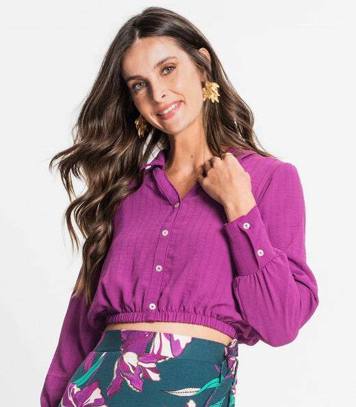 Camisa Feminina Manga Longa Rovitex Roxo