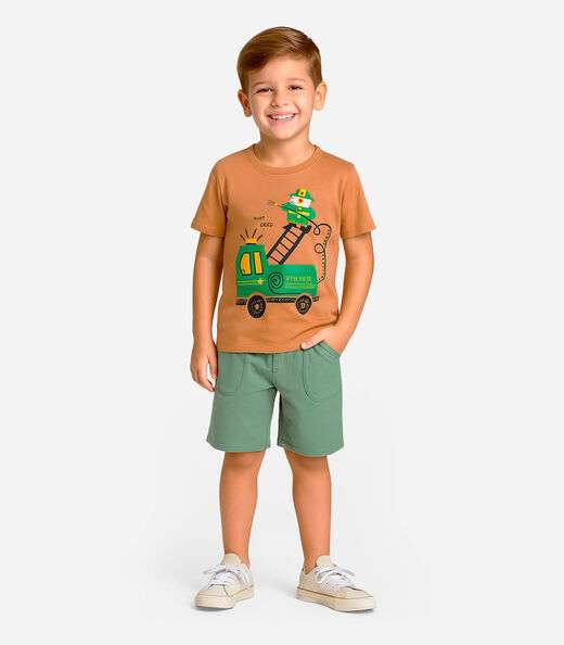 Image_Conjunto Infantil Camiseta com Bermuda Select Marrom