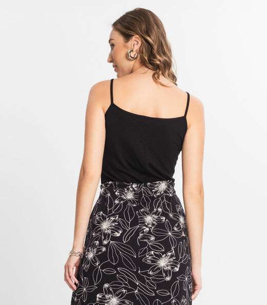 Blusa Feminina de Alças Básica Rovitex Preto