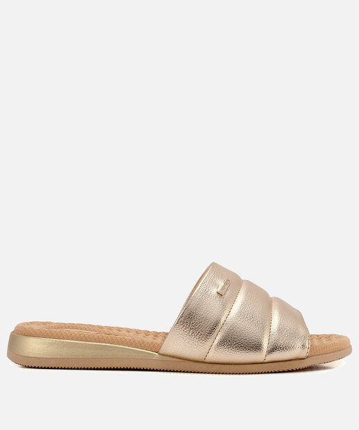 Chinelo Slide Feminino Metalizado Comfortflex