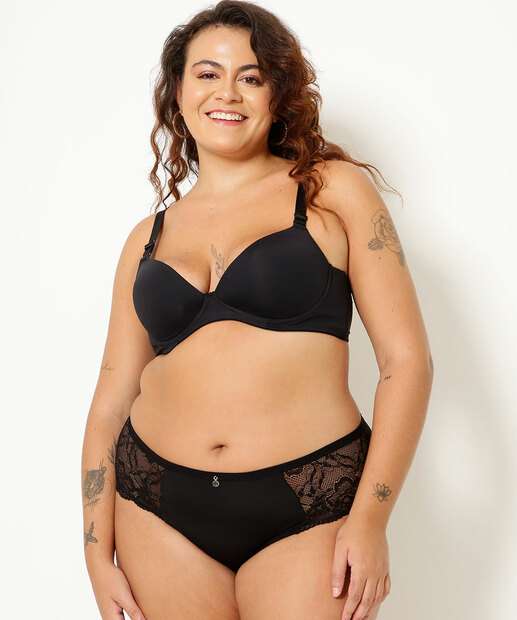 Kit 2 Calcinhas Plus Size Biquíni Recorte Marisa