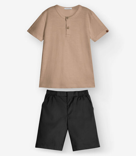 Image_Conjunto Camiseta com Bermuda Menino Trick Nick Marrom
