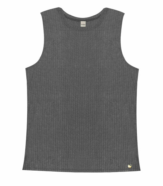 Regata Feminina Ribana Canelada Rovitex Cinza