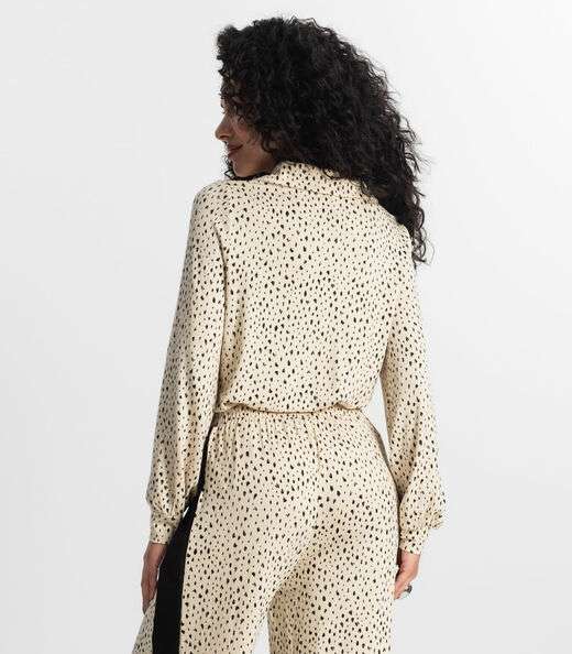 Camisa  Estampada Feminina Rovitex Bege