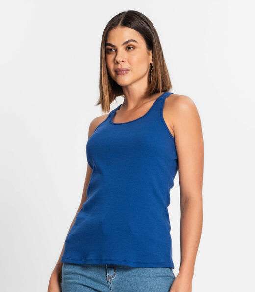 Regata Feminina Em Ribana Rovitex Azul