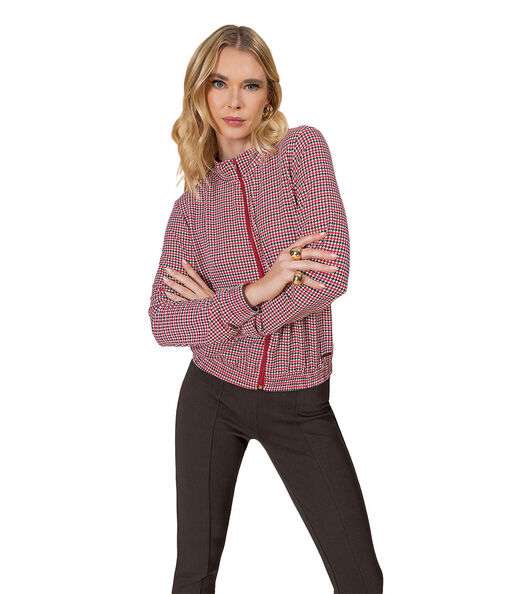 Jaqueta Estampada Feminina Rovitex Vermelho