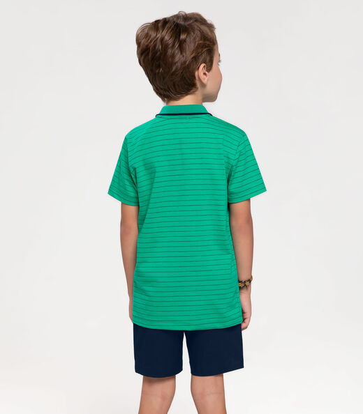 Polo Infantil Masculina Listrada Trick Nick Verde