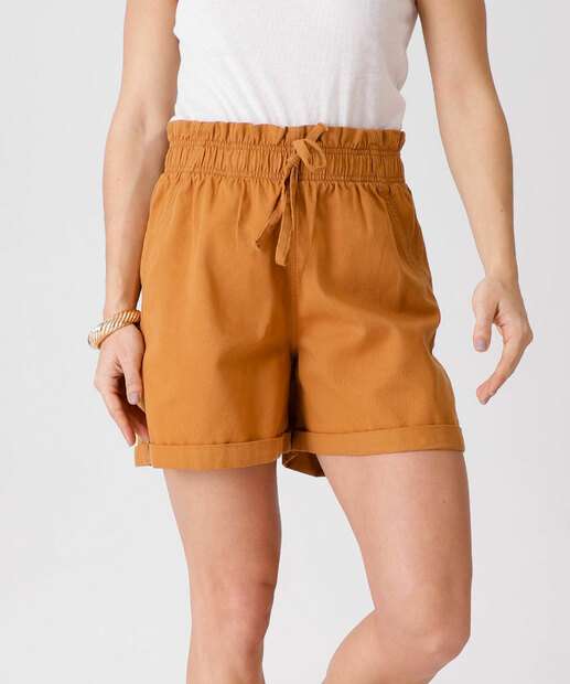 Short Feminino Sarja Clochard Marisa Marrom