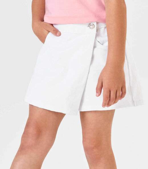 Conjunto Blusa Com Shorts Saia Sarja Trick Nick Branco