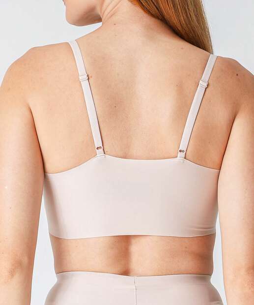 Sutiã Top Com Bojo Básico Sem Costura DelRio Bege