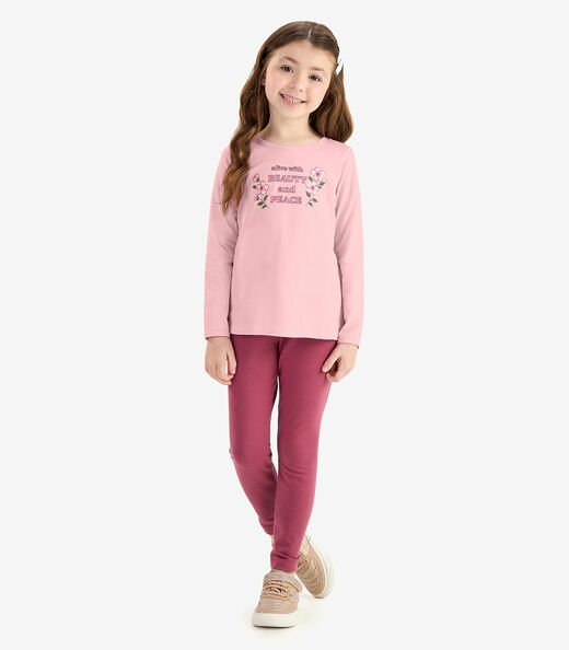 Conjunto Blusa com Legging Rovi Kids Rosa