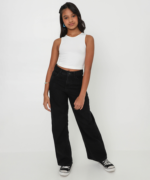 Blusa Juvenil Regata Sem Costura Canelada Marisa Tam 10 a 16 Bege